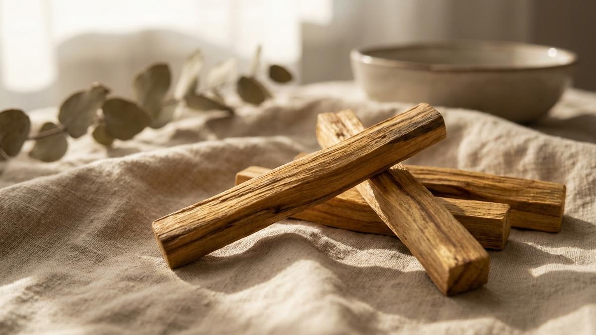 Bâtons de palo santo authentique de qualité avec patine vieillie et grain de bois doré
