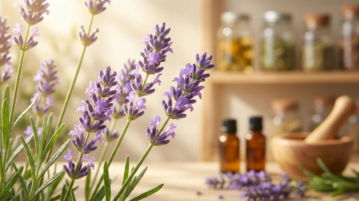 Fleurs de lavande vraie fraîches en gros plan pour réduire le stress et l'anxiété naturellement