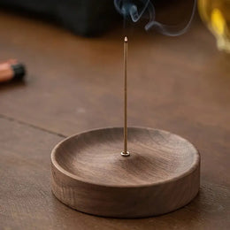Brûleur Encens Bois Massif - Design Naturel Élégant