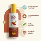 Aromaspray Véto spray 100ml avec ses 4 bénéfices : désodorisant, naturel, environnement sain, bien-être animal