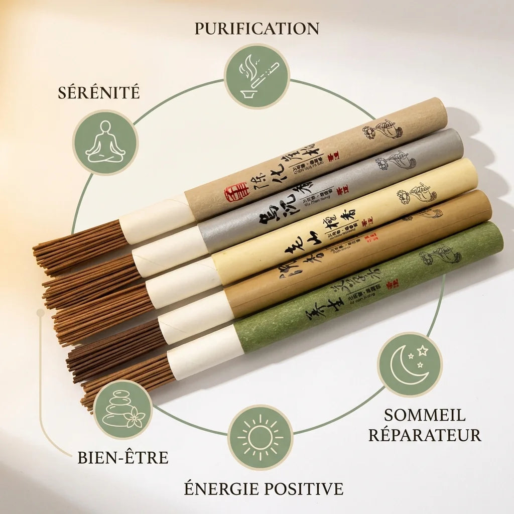 Bâtons d'encens Armoise 40 pièces avec avantages : sérénité, purification et bien-être