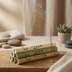 Bâtons d'encens Thuya naturel 40 pièces avec brûleur et packaging sage noir