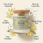 Bougie cire de soja Comme Avant fleur de coton ylang ylang naturelle vegan sans paraffine
