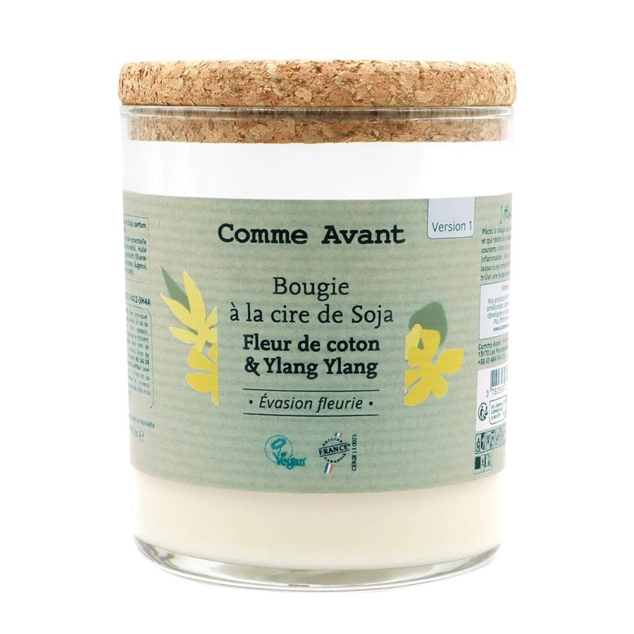 Une Bougie à la cire de soja parfum Fleur de coton & Ylang Ylang de 190 g de Comme Avant