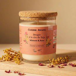 Bougie Cire Soja Mimosa Rose 190g - Comme Avant