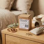 Bougie naturelle concentration Jolis Baumes en emballage kraft avec botaniques et objets bien-être