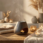 Brûle parfum Bulb Bronze Scentchips pour cire parfumée sur surface bois avec ambiance spa