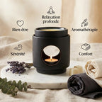 Brûle-parfum cire Scentships dôme noir avec bénéfices bien-être et relaxation aromathérapie