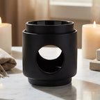 Brûle-parfum dôme noir Scentships avec cire parfumée sur marbre