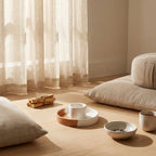 Brûleur céramique bicolore pour palo santo et sauge avec accessoires de méditation