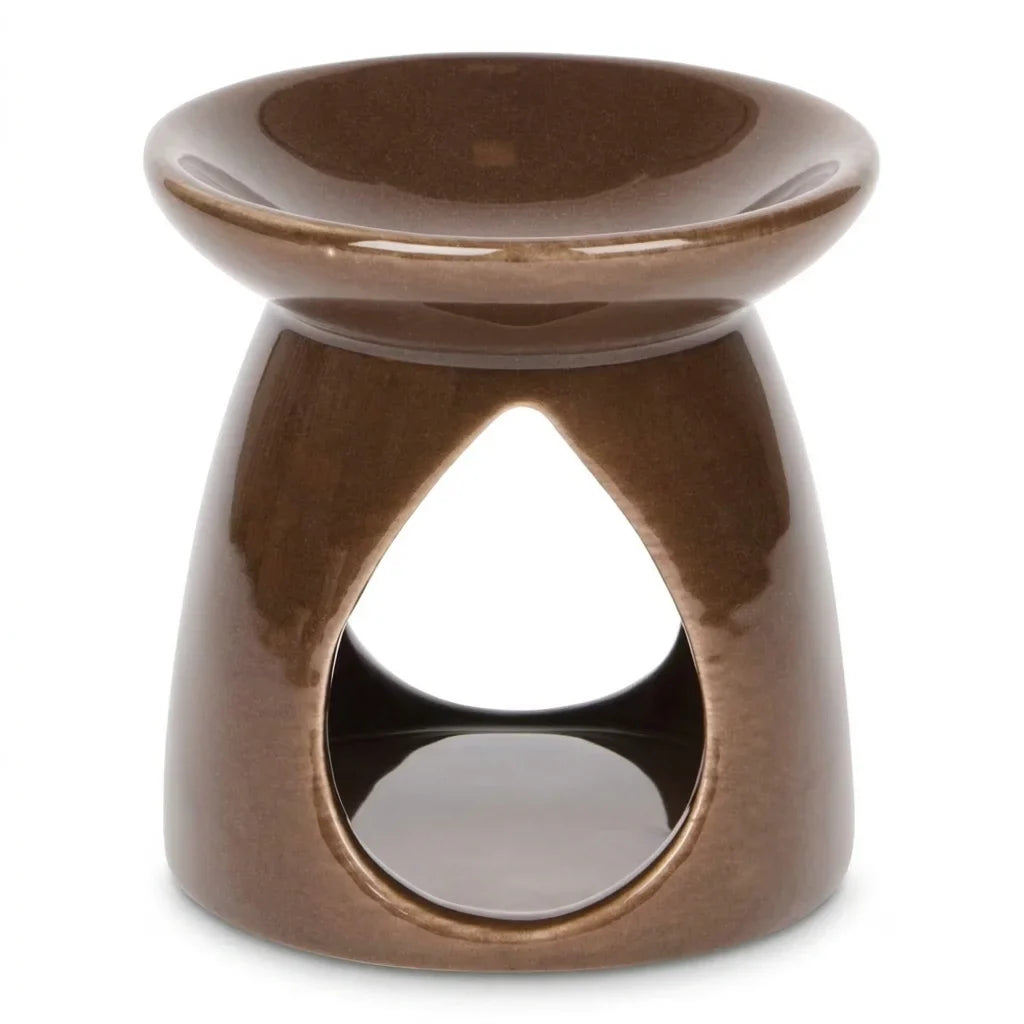 Brûleur céramique chocolat pour cires et huiles essentielles avec design teardrop