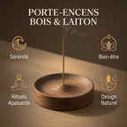 Brûleur encens bois massif design naturel avec avantages bien-être et sérénité