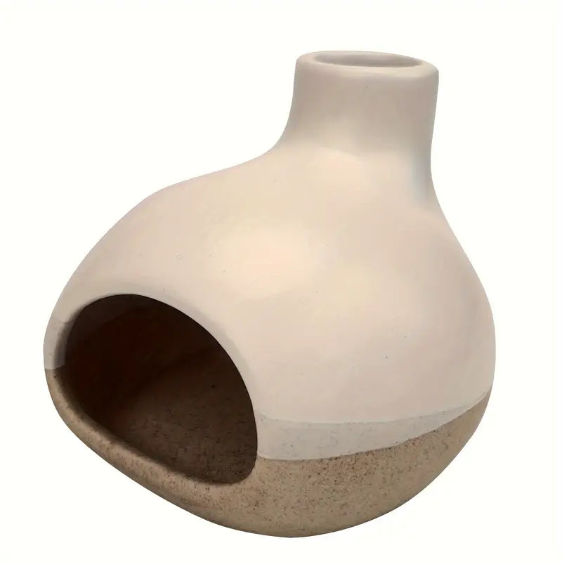 Un brûleur d'encens en céramique avec collecteur de cendres vue de côté