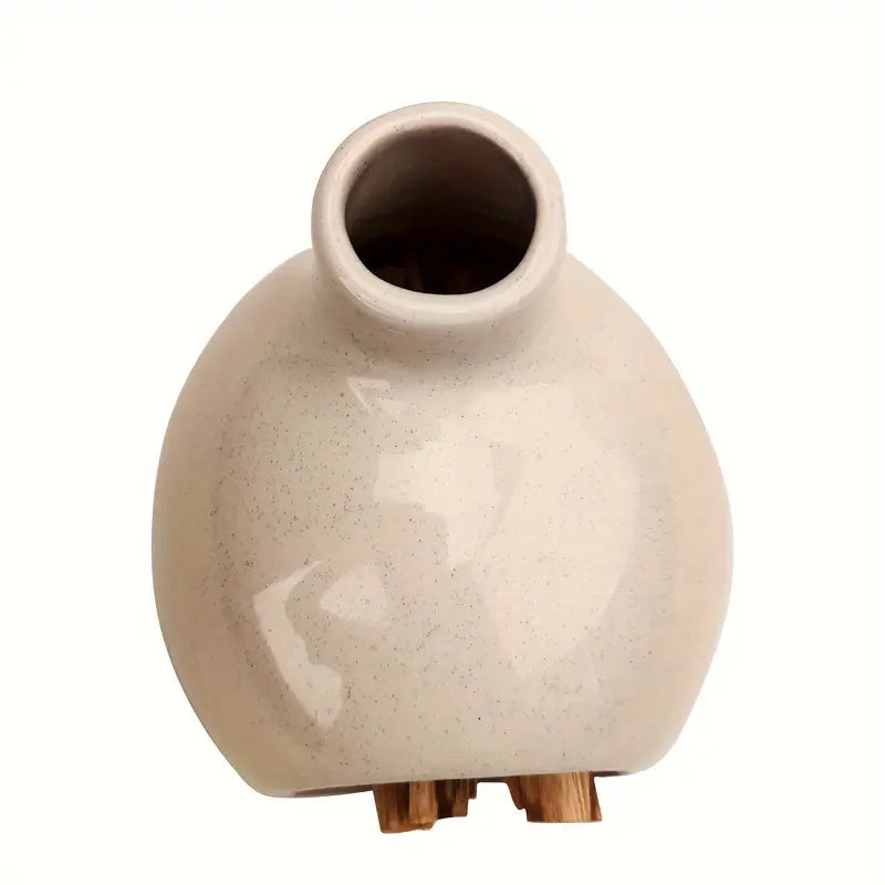 Un brûleur d'encens en céramique avec collecteur de cendres vue de dessus