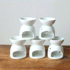 Brûleur d'huiles essentielles en Céramique vue de dos empilés les uns sur les autres