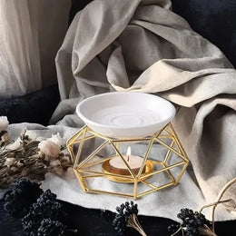 Diffuseur Aromatique Doré Céramique - Brûleur Élégant