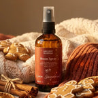 Brume Pain d'épices 100ml en flacon ambré avec accessoires d'automne et bâtons de cannelle