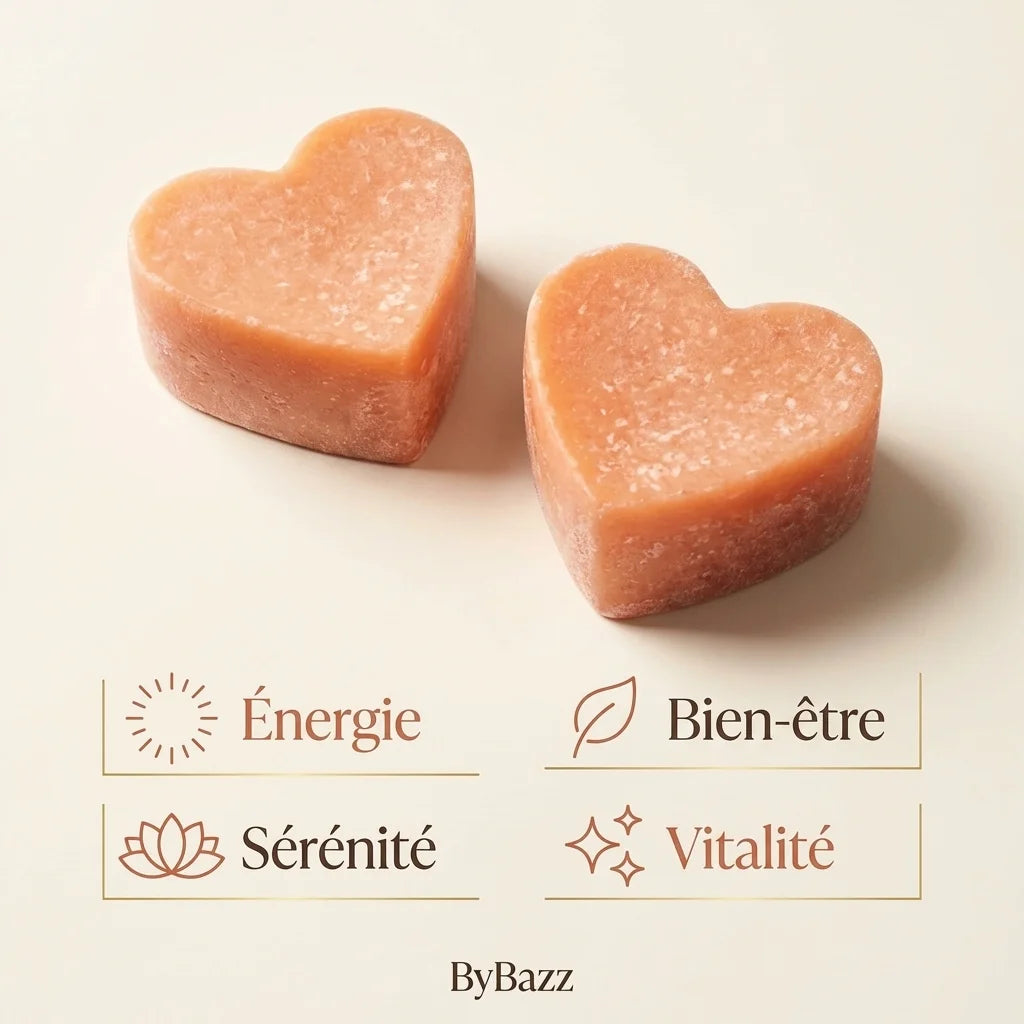 Savon Carré d'Ambre Coral Blush ByBazz 50g avec bénéfices bien-être et sérénité