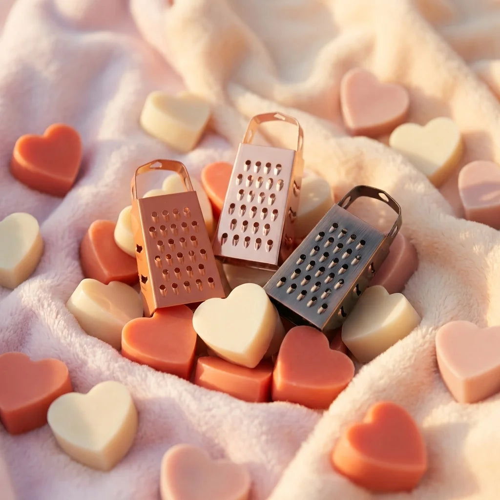 Carré d'Ambre Coral Blush cœur 50g ByBazz avec grateurs métalliques et savons