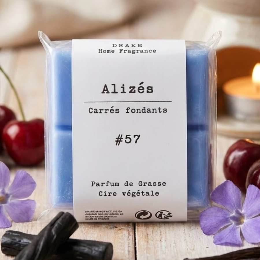 Un paquet de quatre carrés fondants Drake à la senteur Alizés
