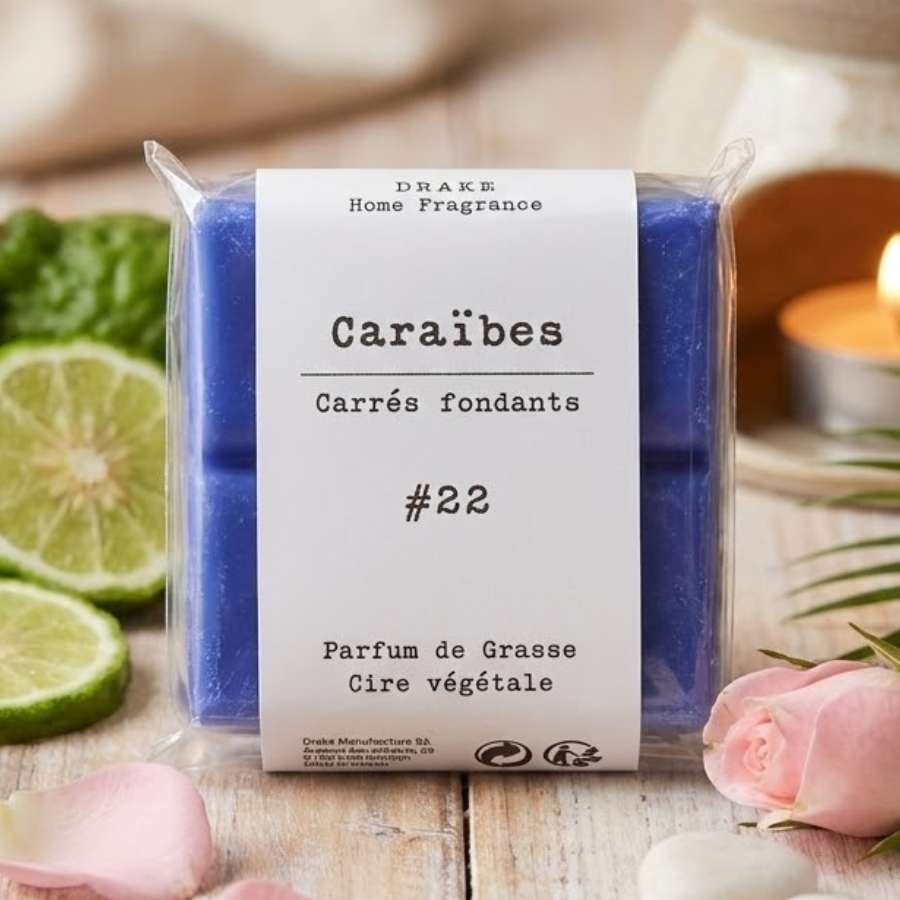 Un paquet de quatre carrés fondants Drake à la senteur Caraïbes