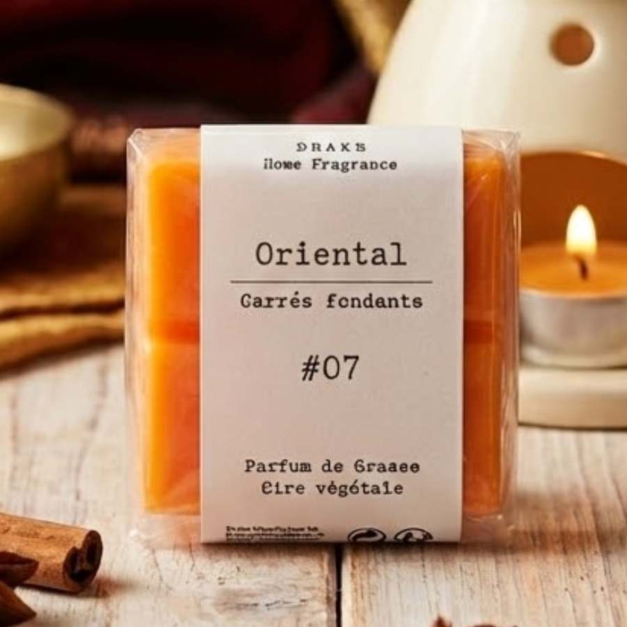Un paquet de quatre carrés fondants Drake à la senteur Oriental