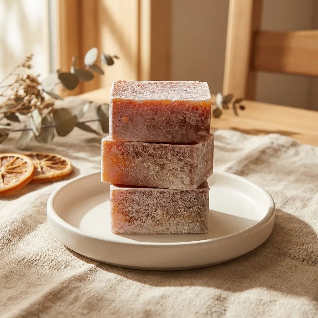 Carrés d'Ambre ByBazz 50g résine artisanale dorée sur céramique minimaliste