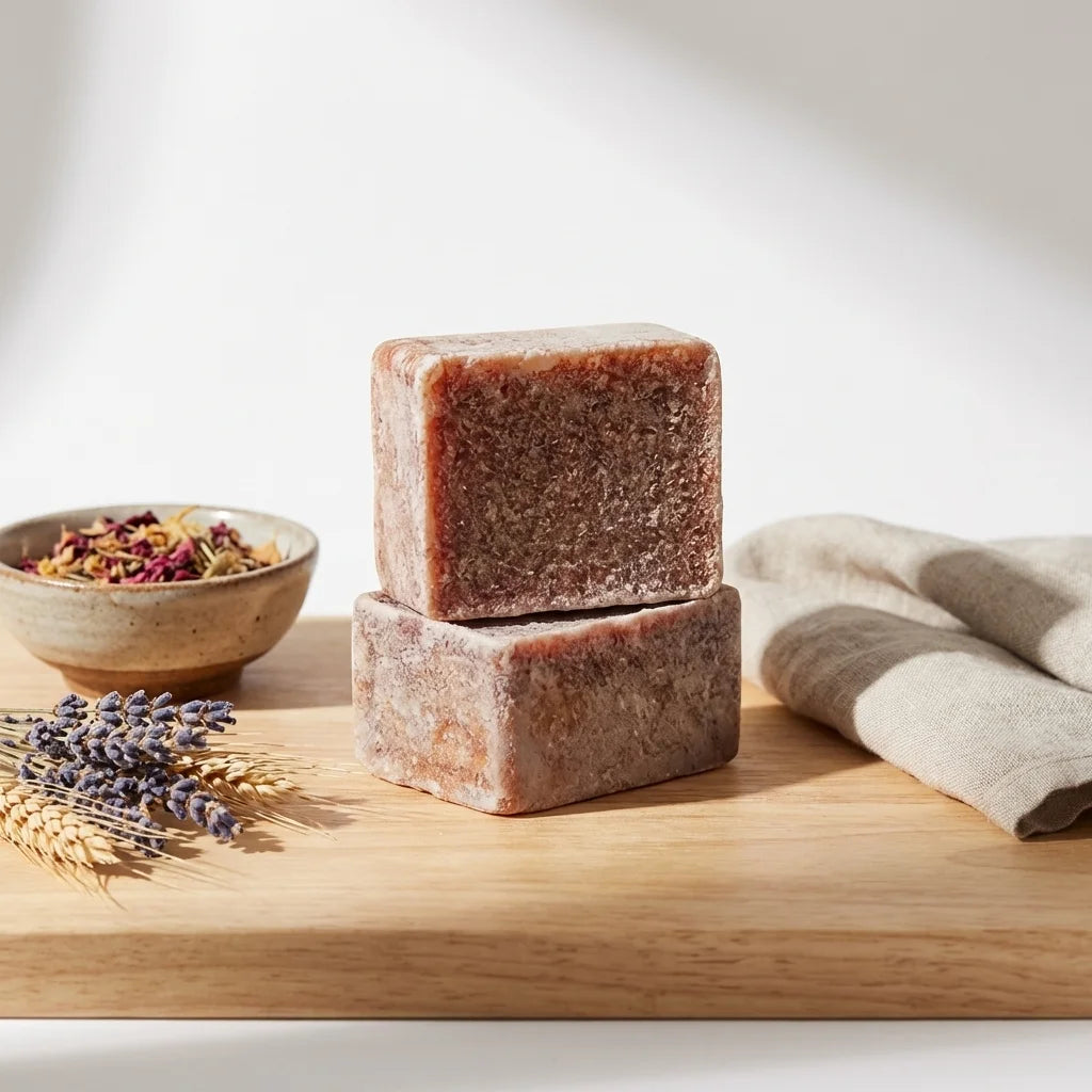 Carrés d'Ambre ByBazz 50g - cubes résine artisanaux sur surface bois avec éléments naturels