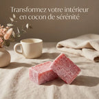 Carrés d'Ambre Sweet Pink ByBazz 50g en lifestyle, décoration intérieure sérénité