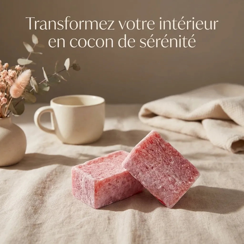 Carrés d'Ambre Sweet Pink ByBazz 50g en lifestyle, décoration intérieure sérénité