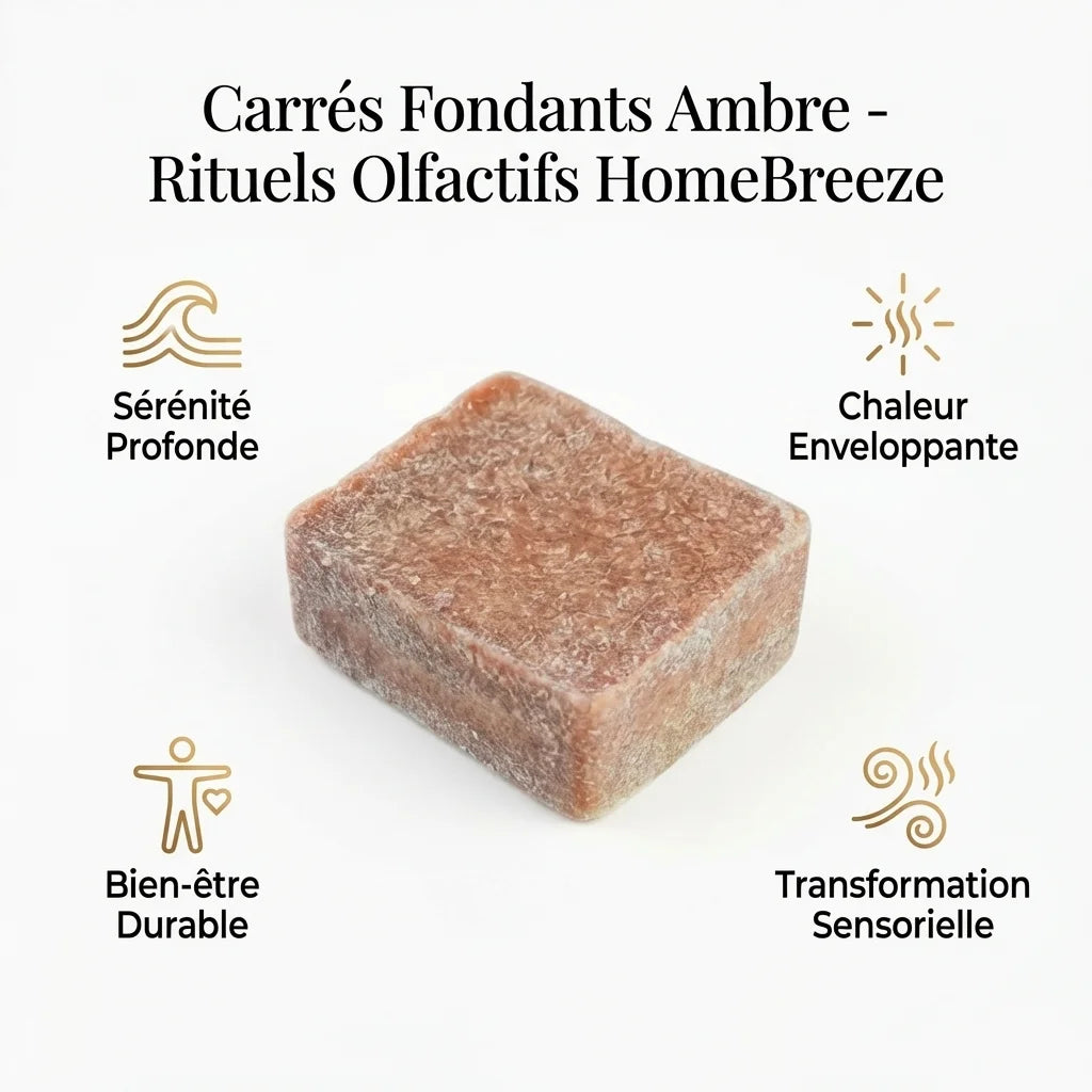 Carrés Fondants Ambre HomeBreeze 50g avec bénéfices bien-être et rituels olfactifs