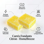Carrés Fondants Citron HomeBreeze - Bougies parfumées sans flamme, fraîcheur naturelle et bien-être