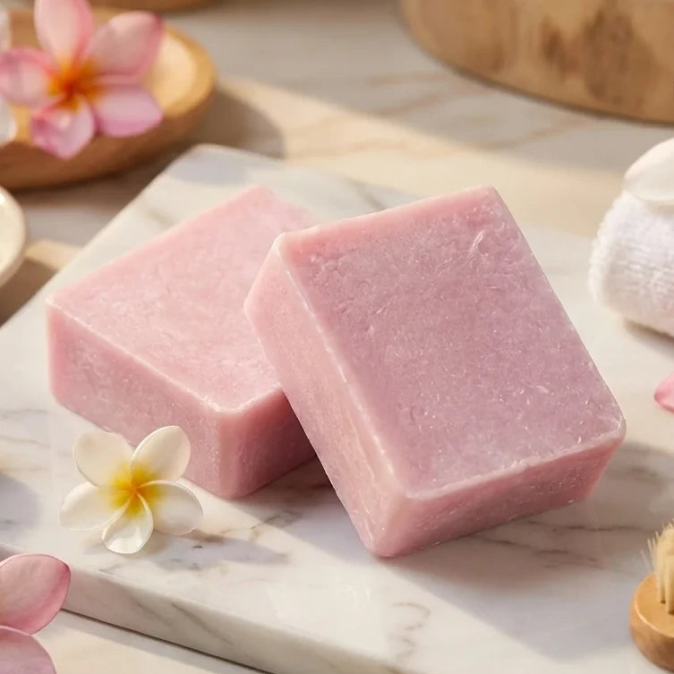 Carrés Fondants Frangipanier HomeBreeze 50g - savons rose spa luxe bien-être
