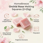 Carrés fondants Orchidée Rose HomeBreeze 50g avec 5 bénéfices de diffusion longue durée sans flamme