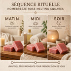 Carrés Fondants Rose HomeBreeze - Rituels beauté matin, midi, soir pour relaxation quotidienne