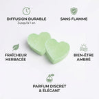 Carrés fondants thé vert cœur ByBazz 50g avec avantages diffusion durable sans flamme