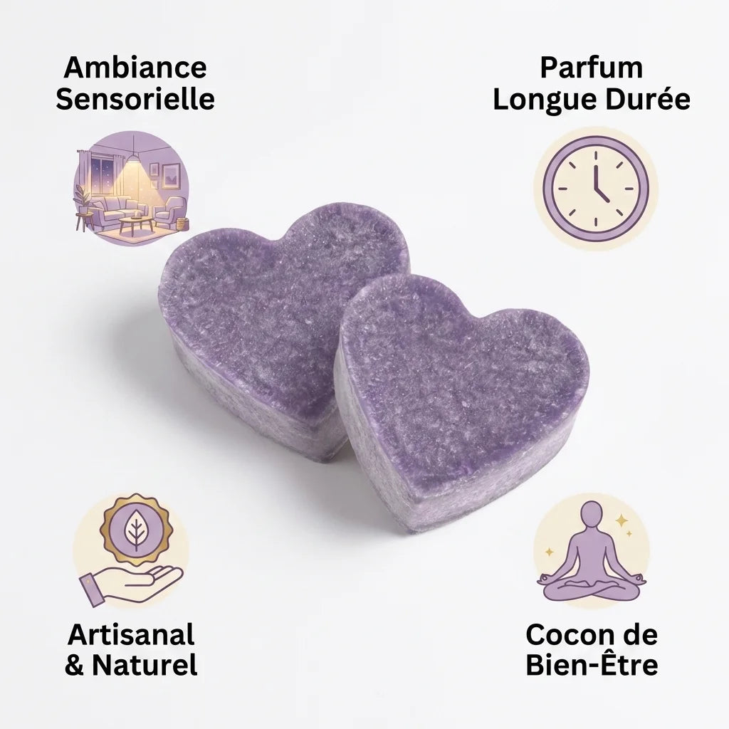 Carrés fondants violette cœur ByBazz 50g - parfum longue durée naturel bien-être