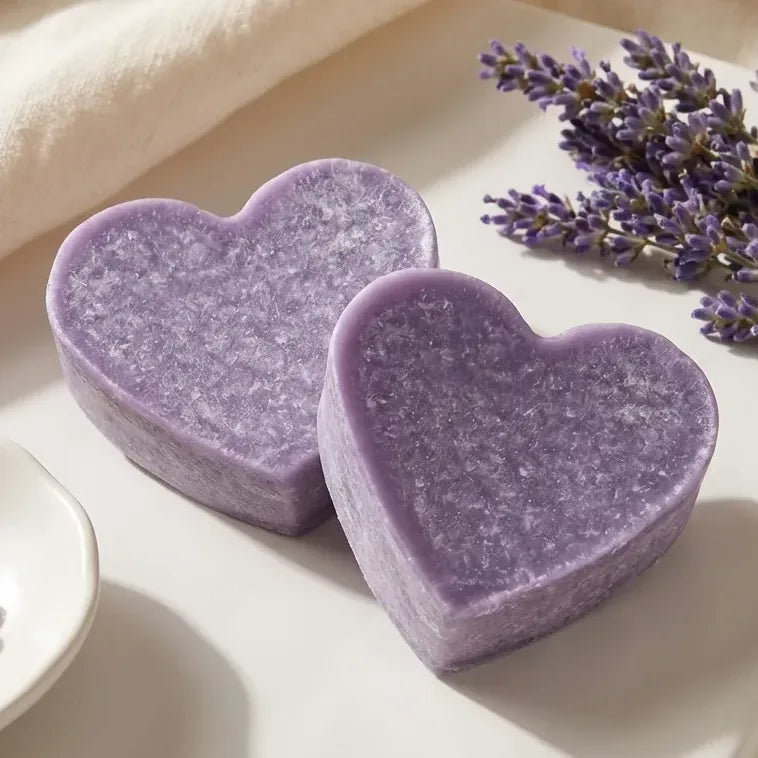Carrés fondants violette cœur ByBazz - bougies de cire artisanales parfumées lavande
