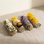 Coffret 4 sauges immortelles Veegreen - Faisceaux de sauge blanche, crème, bordeaux et violette