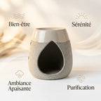 Diffuseur Béton Gris Scentchips pour cire parfumée - bien-être et sérénité
