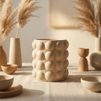 Diffuseur céramique Bubbles beige pour cires parfumées sur linge crème