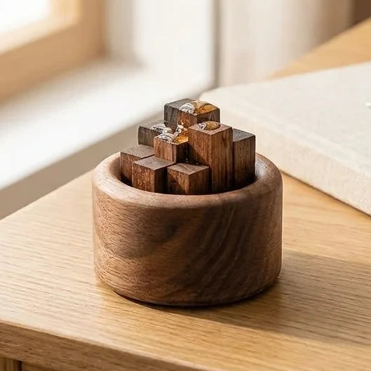 Diffuseur huiles essentielles bois cylindrique design minimaliste bureau