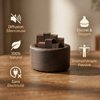 Diffuseur bois cylindrique huiles essentielles avec bénéfices naturels et sans électricité