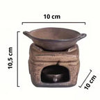 Les dimensions, largeur, hauteur et longueur, du brûleur d'encens en céramique artisanal Effet pierre