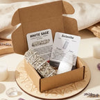 Kit Purification Énergétique Sauge Blanche et Sélénite avec cristal et packaging