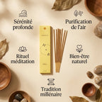 Encens Bois de Santal 10 bâtons avec ses bienfaits : sérénité, purification, méditation et bien-être naturel