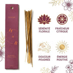 Encens Fleur d'Oranger 10 bâtons avec bénéfices sérénité, fraîcheur citrique et énergie positive