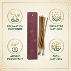 Encens naturel jasmin 10 bâtons avec ses bienfaits: relaxation, bien-être et arôme persistant
