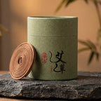 Encens spirale armoise 24pcs dans son emballage avec coil terracotta sur pierre naturelle