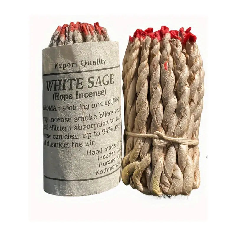 Une tresse de 40 pièces d'encens en corde du Nepal  Parfum Sauge blanche